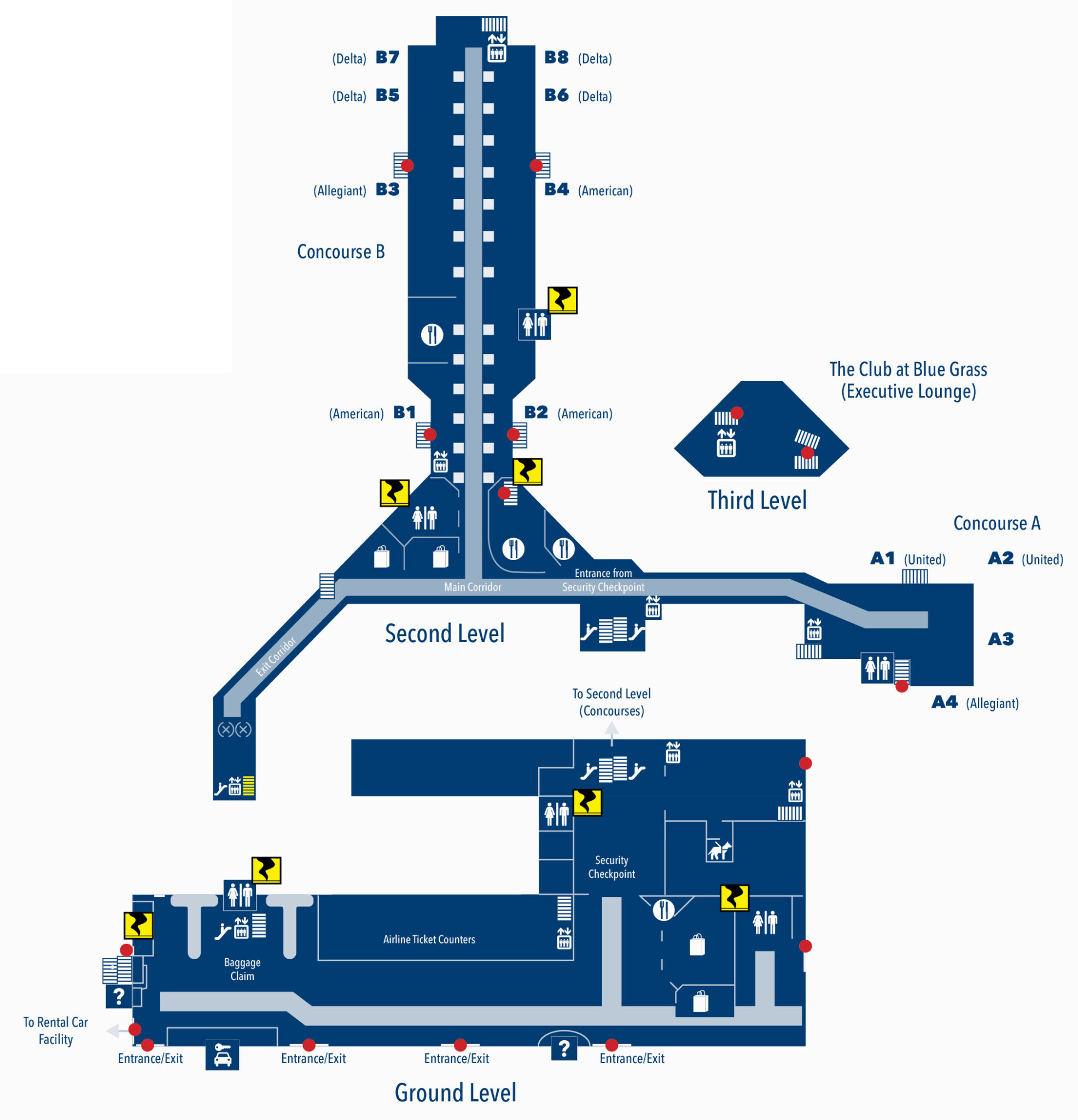 Terminal Map – Blue Grass Airport – LEX