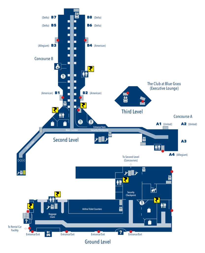 Terminal Map – Blue Grass Airport – LEX